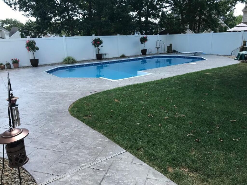 stamped concrete overlay pool deck refinishing ocean county new jersey