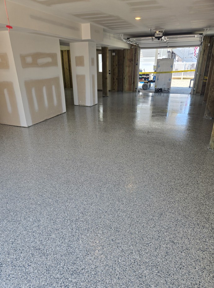 epoxy floor raised home beach town lbi nj